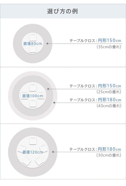フランス製はっ水加工テーブルクロス-トラディション円形180cm