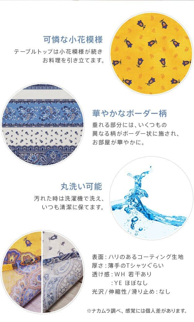 フランス製はっ水加工テーブルクロス-トラディション150x250cm