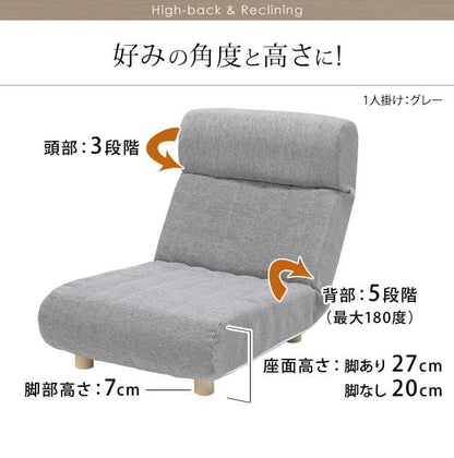 低反発ハイバックローソファ-ファビオ1人掛け