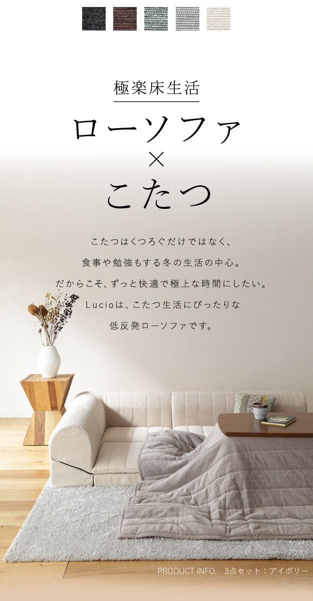 フリースタイルローソファ3点セット