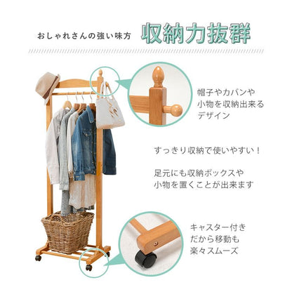 ハンガーラックキャスタースリム幅60木製丈夫棚頑丈コートハンガー収納薄型ワゴンおしゃれ洋服掛けスタンド移動省スペースコンパクトシンプルリビング一人暮らし棚付き小さめ高い子供洋服服