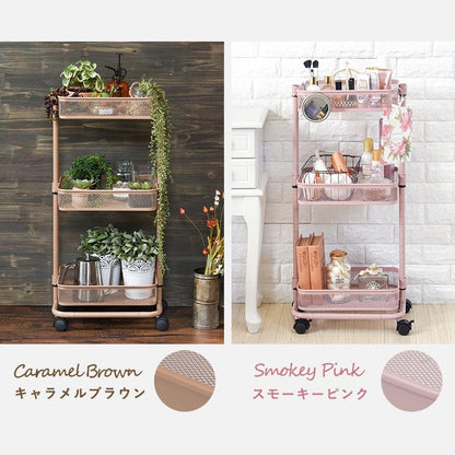ラック棚キャスター奥行25スチール木製収納ワゴン移動スリムキッチン3段メッシュマグネットおしゃれ棚板低い小さいプランター本幅40三段キャスター付き薄型ハイタイプ軽量隙間デスク横