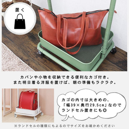 ハンガーラックキャスタースリム幅40スチール丈夫棚頑丈コートハンガー収納薄型ワゴンおしゃれ洋服掛けスタンド移動省スペースコンパクトシンプルリビング一人暮らし棚付き小さめ高い子供洋服服