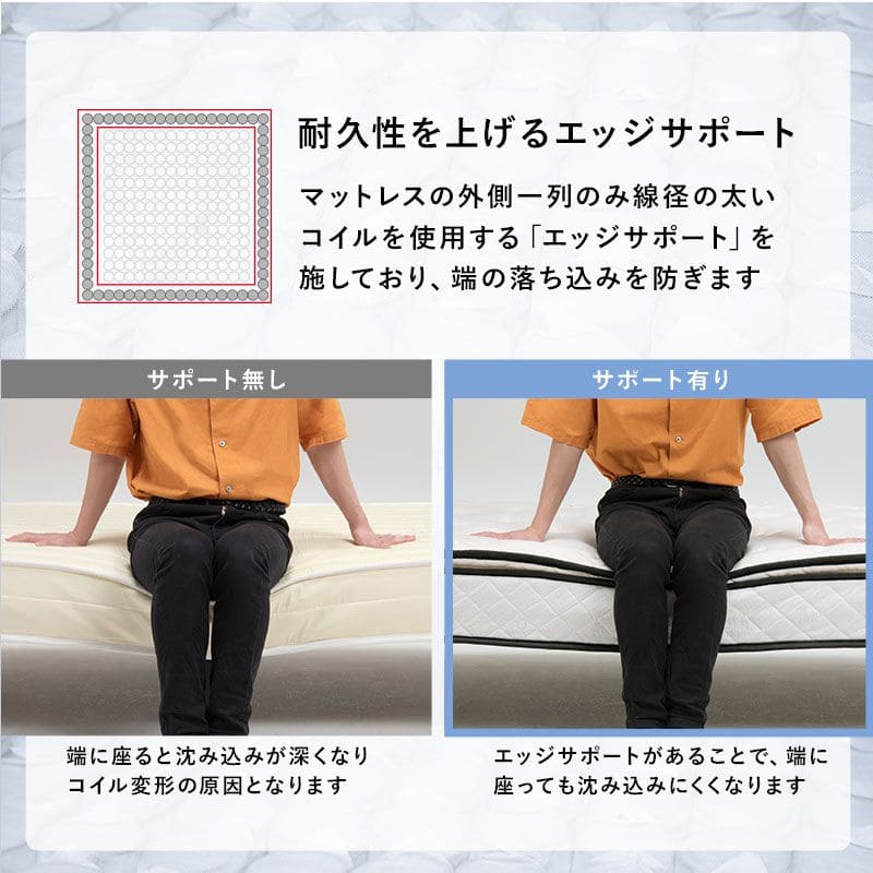 脚付きマットレスシングルマットレスポケットコイル高級脚付きホテル仕様ベッド男一体型厚め柔らかめすのこ一人暮らし脚20cm収納195cmスノコ付きベッドマット寝心地硬い小さい耐荷重通気性夏