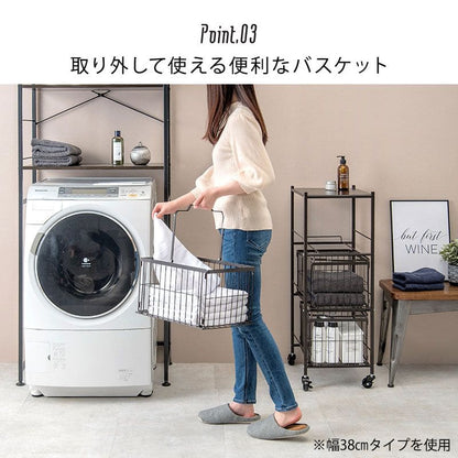 ランドリーラック2段スリム低い縦型薄型頑丈かごロータイプキャスターメッシュワゴンバスケット隙間おしゃれランドリーバスケットワイヤーバスケット付コンパクトキャスター付きランドリー収納細長い