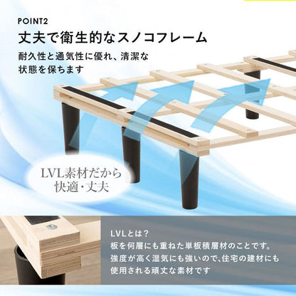 脚付きマットレスセミダブルマットレスボンネルコイル硬め脚付きベッド男一体型厚めボンネルすのこ一人暮らし脚20cm収納コンパクト195cmスノコ付きベッドマット寝心地硬い小さい耐荷重通気性夏