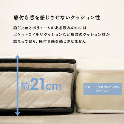 脚付きマットレスセミシングルマットレスポケットコイル高級脚付きホテル仕様ショートベッド男一体型厚め柔らかめすのこ一人暮らし20cm収納スノコ付きベッドマット寝心地硬い小さい耐荷重通気性夏