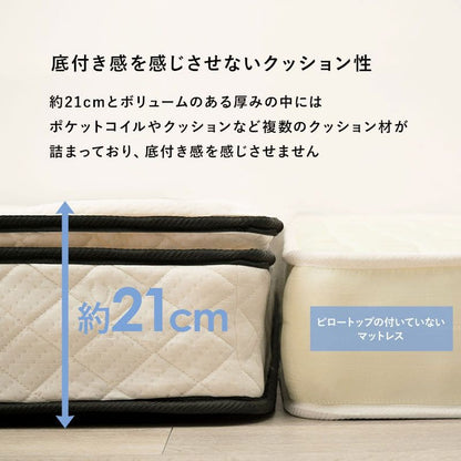 脚付きマットレスセミダブルマットレスポケットコイル高級脚付きホテル仕様ベッド男一体型厚め柔らかめすのこ一人暮らし脚20cm収納195cmスノコ付きベッドマット寝心地硬い小さい耐荷重通気性夏