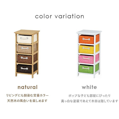 チェスト完成品4段子供部屋軽量スリムロー桐引き出し幅30キッズ洗面所サニタリー木製脚天板大容量低めおしゃれカラフルタンス薄型こどもベビー衣類服洋服ボックス小さめコンパクト軽い
