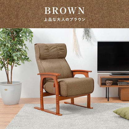 高座椅子ハイバック高齢者ポケットコイルリクライニング腰痛低反発肘付き1人用座椅子おしゃれ座面高いレバー頭までハイタイプリラックス座り心地最高読書年配大人肘掛け寝れる楽な姿勢老人段階