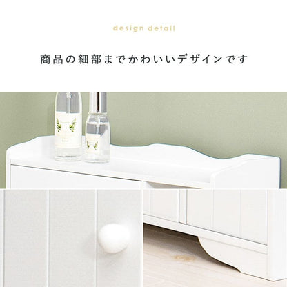 トイレ収納完成品スリム木製引き出し姫系トイレラックキャビネット薄型ゴミ箱付き扉付きおしゃれ45cmラックコンパクト隙間収納棚トイレサニタリー収納スリムラック背面壁面収納サニタリー賃貸
