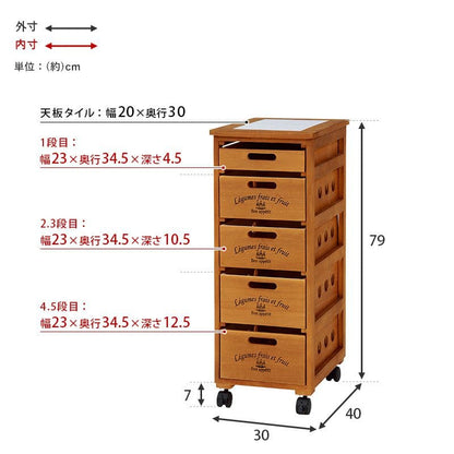 キッチンストッカー完成品ストッカーキッチンスリム収納小型薄型家庭用キャスター隙間30洗面所引き出し5段高さ80木製ワゴン隙間収納野菜ストッカー大容量おしゃれ深型縦型キッチンワゴン軽量