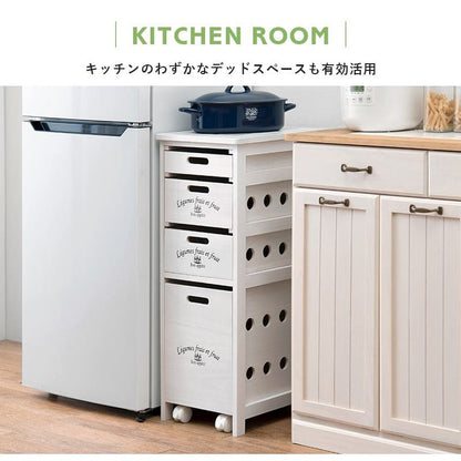 キッチンストッカー完成品ストッカーキッチンスリム収納小型薄型家庭用キャスター隙間30洗面所引き出し4段高さ80木製ワゴン隙間収納野菜ストッカー大容量おしゃれ深型縦型キッチンワゴン軽量