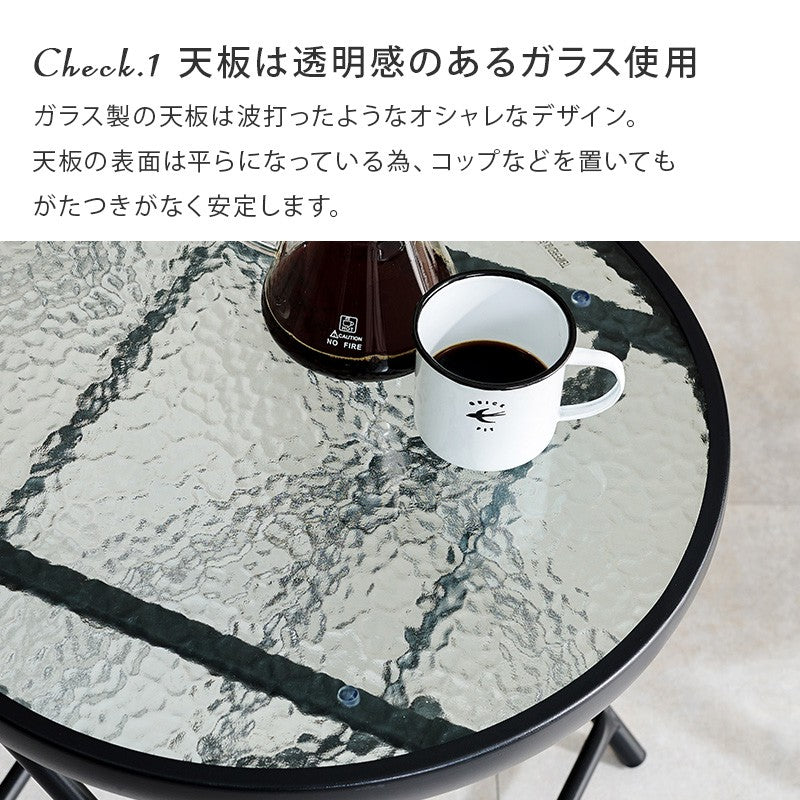 ガーデンテーブルガーデンチェアチェアセット折りたたみ丸型アイアン屋外ガラス2人丸椅子スチールテーブルセットカフェ外庭ベランダ野外コンパクト小型部屋格安スリム2人用アウトドアキャンプ