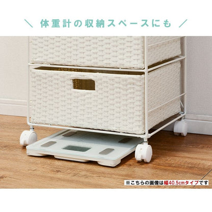 ランドリーチェストラタン4段引き出し幅50奥行30スリムランドリー収納キャスター籐ワゴンカゴ収納薄型ランドリーラックおしゃれロータイプ洗面所ランドリーサイドチェストラック大きいバスケット