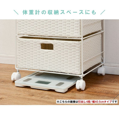 ランドリーチェストラタン4段2列引き出し幅70奥行30スリムランドリー収納キャスター籐ワゴンカゴ収納薄型ランドリーラックおしゃれロータイプ洗面所ランドリーサイドチェストラック大きいバスケット