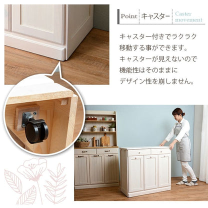 キッチンカウンターゴミ箱完成品天板収納間仕切り幅90ダストボックス木製分別25lキャスターおしゃれテーブル目隠し引き出し薄型タイルダストゴミ箱収納一人暮らし移動式家具キッチン大容量木