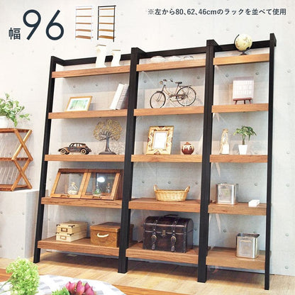 オープンラック棚木製ハイタイプ5段収納薄型天然木スリムおしゃれラック縦長本棚業務用約幅95奥行35ディスプレイ北欧木目事務所壁面シェルフ5段ラック本棚プランターリビング壁面コンパクト