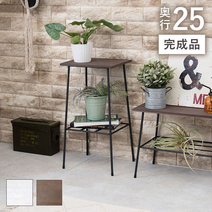 プランタースタンドラック完成品木製室内2段フラワースタンドスリムアイアン花台おしゃれ木玄関プランター台テーブルハイタイプスタンドプランター多肉インテリアシンプルウッドサイドテーブル