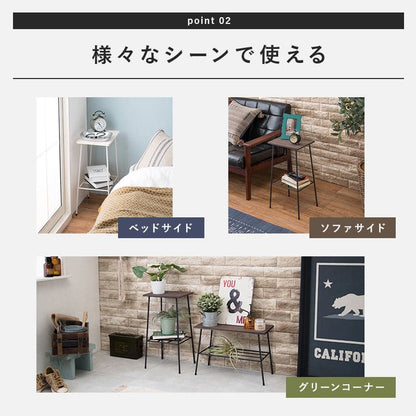 プランタースタンドラック完成品木製室内2段フラワースタンドスリムアイアン花台おしゃれ木玄関プランター台テーブルハイタイプスタンドプランター多肉インテリアシンプルウッドサイドテーブル