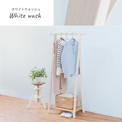 ハンガーラックスリム幅80木製丈夫棚頑丈コートハンガー収納薄型おしゃれa型洋服掛けスタンド天然木ウッドナチュラル省スペースコンパクトシンプルリビング一人暮らし三角小さめ高い子供洋服服