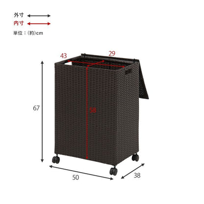 ランドリーバスケット洗濯カゴふた付きラタンキャスター大容量70l収納スリム籐ランドリーワゴンおしゃれワゴン防水通気性大きい洗濯物蓋軽いカゴ脱衣かご薄型省スペース深型四角縦長洗えるスクエア