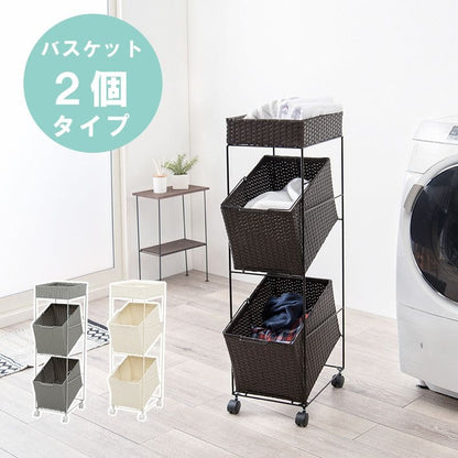 ランドリーバスケット洗濯カゴラック2段ラタンキャスター大容量天板収納スリム籐ランドリーワゴンおしゃれワゴン防水通気性大きい洗濯物カゴ脱衣かご薄型省スペース深型四角縦長洗えるスクエア