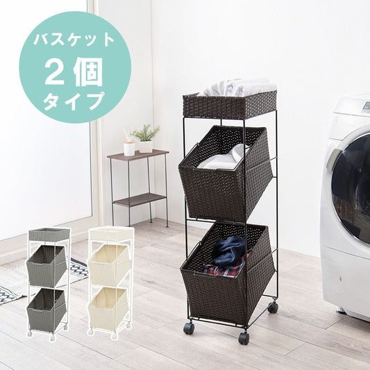 ランドリーバスケット洗濯カゴラック2段ラタンキャスター大容量天板収納スリム籐ランドリーワゴンおしゃれワゴン防水通気性大きい洗濯物カゴ脱衣かご薄型省スペース深型四角縦長洗えるスクエア