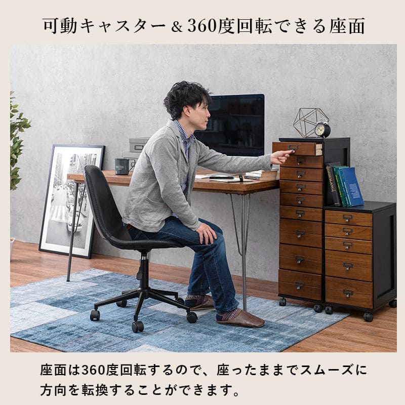 デスクチェア疲れないレザーキャスター自宅昇降ローバック腰痛オフィスチェアおしゃれ肘なし高級回転厚革皮柔らかい長時間スリム低め合皮テレワーク座り心地勉強学習女性ヴィンテージ腰