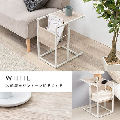 サイドテーブル木製スリムベッド雑誌木目棚幅30小さめ軽量2段小型ソファ本棚コの字おしゃれ玄関収納コンパクト玄関北欧寝室ベッドソファーテーブルウッド薄型ロータイプ低めソファーベット