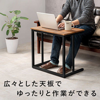 サイドテーブル木製スリムベッドパソコン幅60木目小さめ軽量小型ソファコの字長方形おしゃれ玄関収納コンパクト玄関北欧寝室ベッドソファーテーブルウッド薄型ロータイプ低めソファーベット