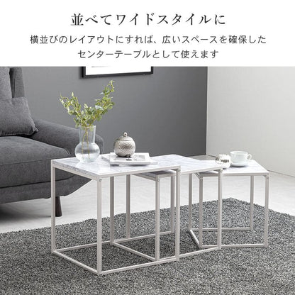 ローテーブルネスト大理石一人暮らしモダンリビングソファスチールコンパクト正方形軽い小さめスリム座卓おしゃれセット3個ミニアイアンネストテーブル軽量大理石調天板ソファー高級コの字頑丈