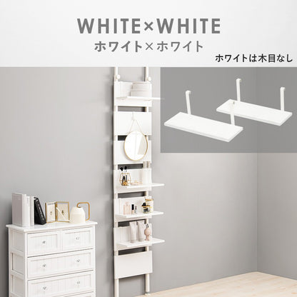 棚板幅402枚セットスリムラック木製突っ張り棚diy収納スチール木目調ディスプレイおしゃれ薄型壁面ラダーラック突っ張りラック棚壁追加用壁面収納つっぱり収納木製アイアンリビング間仕切り洗面所