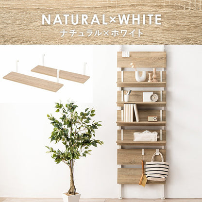 棚板幅602枚セットスリムラック木製突っ張り棚diy収納スチール木目調ディスプレイおしゃれ薄型壁面ラダーラック突っ張りラック棚壁追加用壁面収納つっぱり収納木製アイアンリビング間仕切り洗面所
