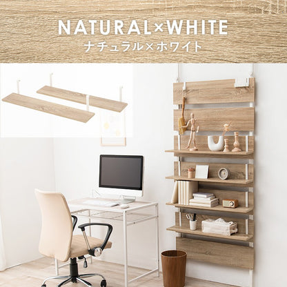 棚板幅802枚セットスリムラック木製突っ張り棚diy収納スチール木目調ディスプレイおしゃれ薄型壁面ラダーラック突っ張りラック棚壁追加用壁面収納つっぱり収納木製アイアンリビング間仕切り洗面所