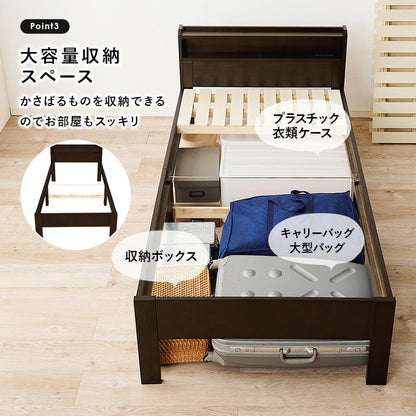 シングルベッドポケットコイルマットレス付フレームマットレスセット