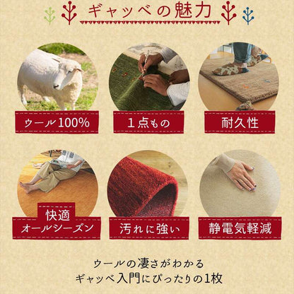 玄関マット室内40×60おしゃれギャッペ北欧天然素材青夏用大きめモダン風水高級薄型4060屋内マットギャベ赤緑ウール