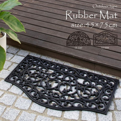 玄関マット屋外4575ラバー風水屋外用ゴム大判大きめ業務用泥除け泥落とし洗える外用カフェおしゃれ北欧45×75インド屋外用ドアマットラバーマットエントランスマット砂落とし土足用土間用高級