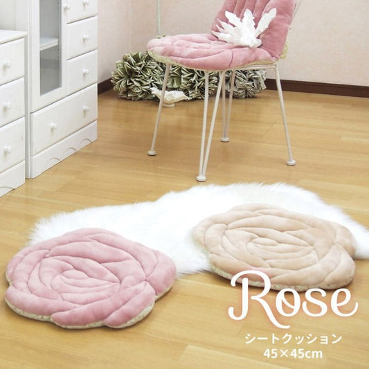 座布団クッション厚手花花型薔薇姫系床置き座る用ウレタンあぐら椅子おしゃれリビングざぶとんへたらない床用一人用大きめ柔らかい客用モダン読書本体厚めかわいい夏冬長時間疲れない