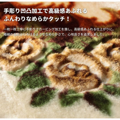 ラグカーペット2畳夏花柄夏用かわいい厚手高級感エレガントこたつおしゃれ床暖房ホットカーペットウレタンラグマット正方形韓国風年中夏冬兼用一人暮らしリビングセンターラグ子供韓国風