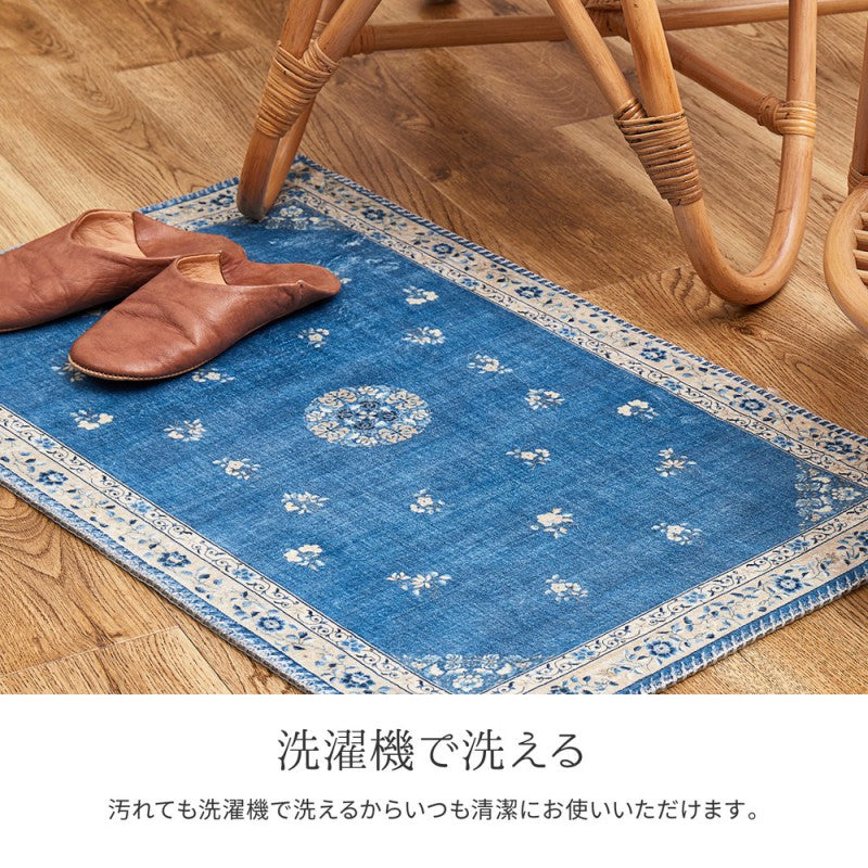 玄関マット室内小さい洗える冬用北欧5080風水北西東南マット花玄関屋内おしゃれ50×80滑り止めエントランスマットラグ薄型冬小さいサイズ開運運気大判室内用カーペット高級感長方形花柄ずれない滑りにくいブルーアイボリーピンク