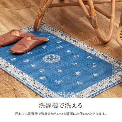 玄関マット室内小さい洗える冬用北欧5080風水北西東南マット花玄関屋内おしゃれ50×80滑り止めエントランスマットラグ薄型冬小さいサイズ開運運気大判室内用カーペット高級感長方形花柄ずれない滑りにくいブルーアイボリーピンク