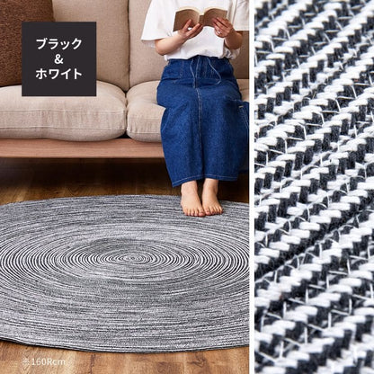 ラグカーペットコットン円形90cm1畳洗えるインド綿天然素材円形ラグ丸夏洗濯機夏用おしゃれ床暖房ホットカーペット通気性小さい年中夏冬兼用一人暮らしリビングセンターラグ子供韓国風