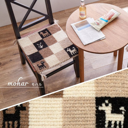クッション座布団ギャッベ正方形40×40椅子おしゃれ椅子用ギャベマット椅子用クッション厚手涼しい暖かい椅子の上かわいいフリンジ夏用小さい新生活チェア子供来客用格安ラグプレゼント