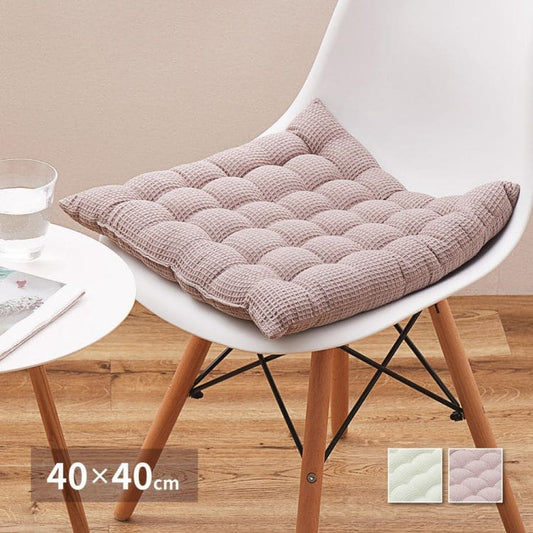 椅子用クッション厚手クッションワッフル椅子40×40正方形座布団車インド綿四角座る用ダイニングコットンおしゃれふかふかチェア床椅子用北欧通気性シンプルへたらない客用長時間床用イス