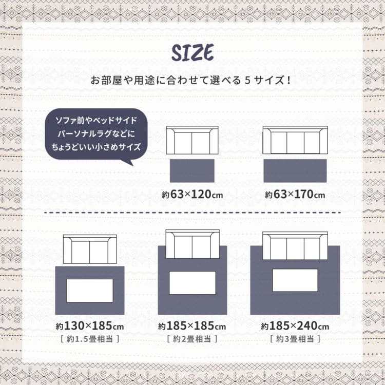 ラグカーペット冬インド綿綿2畳厚手ウレタン滑り止め洗える防音正方形ヴィンテージ冬用ホットカーペット洗濯床暖房コットンおしゃれオールシーズンリビング一人暮らし年中夏冬兼用格安お洒落