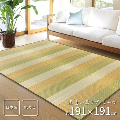 い草ラグラグいぐさ2畳国産ボーダー裏貼りい草カーペット夏用い草カーペット日本製モダン和畳おしゃれ抗菌防臭ござ夏正方形ずれない