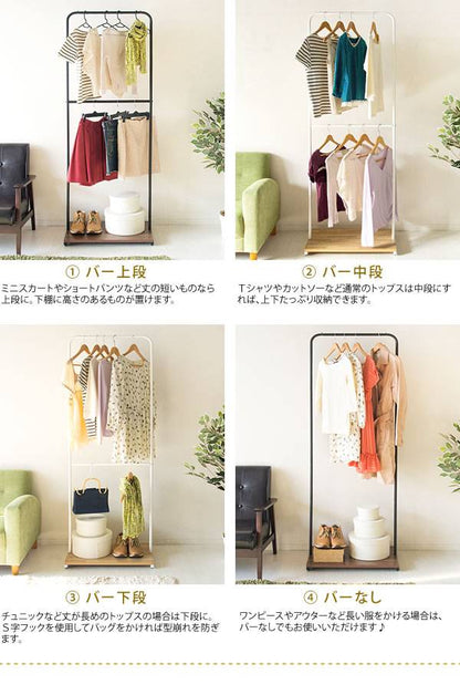 ハンガーラックコートハンガー頑丈2段丈夫おしゃれ洋服掛けラックコートハンガーラック薄型ワゴン洋服掛けコンパクト幅60