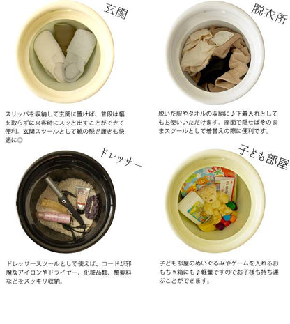 スツール椅子収納丸北欧白黒クッション低い丸型おしゃれ収納付き45cm小さい合皮スリムロー玄関子供コンパクト収納スツール丸椅子