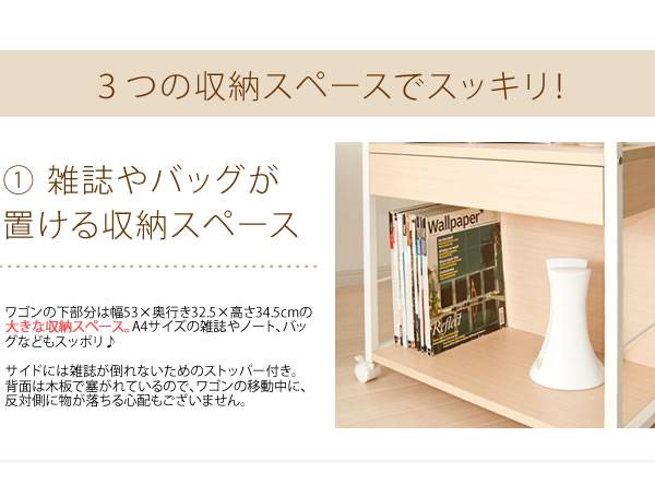 サイドワゴンサイドテーブルキャスター付きスリムおしゃれデスクワゴン引き出しワゴン幅602段コの字収納木製北欧ラック本